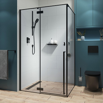 Душевое ограждение, прямоуг., черный ал. проф., 120x90x195, Slide, IDDIS, SLI6BS2i23