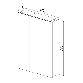 Шкаф зеркальный LEMARK Universal LM60ZS-U 14х60х79см без подсветки