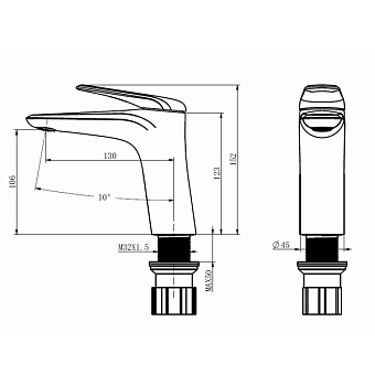 Смеситель для раковины Comforty FC074A-CCT хром