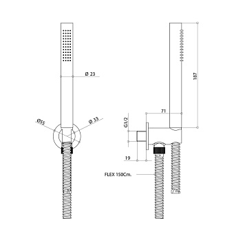 Душевой гарнитур Bongio Time 70830AS00 нержавеющая сталь