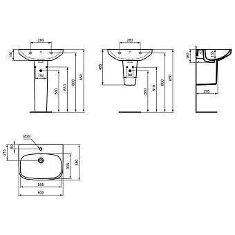 Полупьедестал IDEAL STANDARD Ideal Standard i.life A T471301