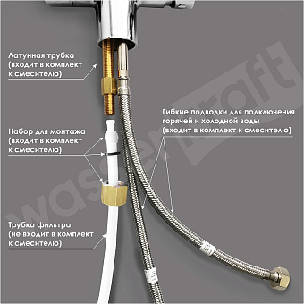 Смеситель для кухни WASSERKRAFT A8027 поворотный излив никель