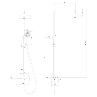 Душевая система LEMARK Bronx LM3760GM графит