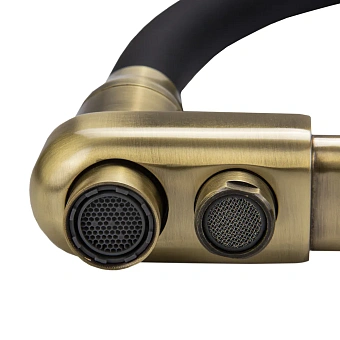 Смеситель для кухни Maxonor MN4460-27 гибкий излив бронза/чёрный