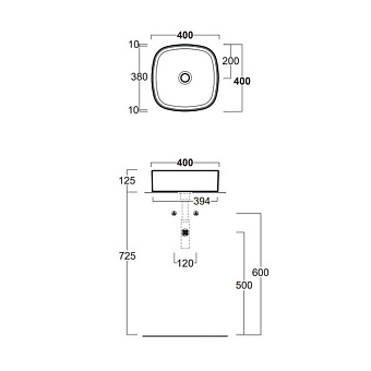 Раковина накладная SIMAS Folio FO03bi 40х40см