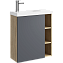 Тумба с раковиной AQWELLA Alba ALB0106LDD+ALB0706GRМ 25х59,5х65см