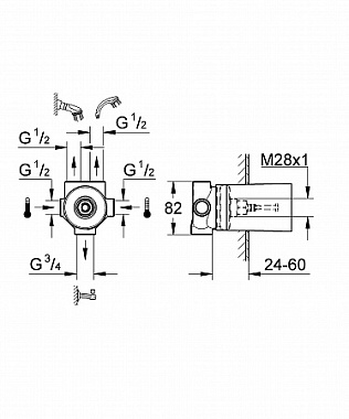 Внутренняя часть смесителя GROHE 29708000