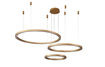 Люстра подвесная CRYSTAL LUX FORTUNA FORTUNA SP158W LED D400+600+800 GOLD 158Вт 1 лампочек LED