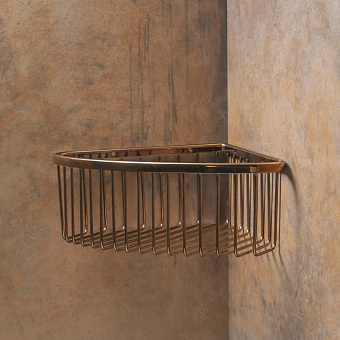 Полка в ванную угловая BEMETA CORAL 158208312 1-ярусная 20,5х26,5см медное золото глянец