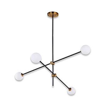 Люстра подвесная Delight Collection Bistro Globe 9389P/4 black/gold 160Вт лампочек G9