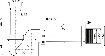 Сифон для биде трубный RAVAK DN 40 белый