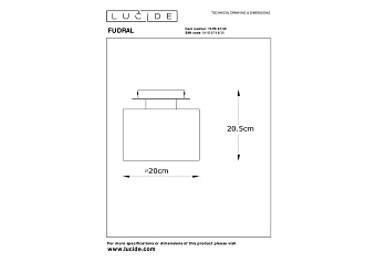 Светильник потолочный Lucide FUDRAL 74115/01/30 10Вт E27