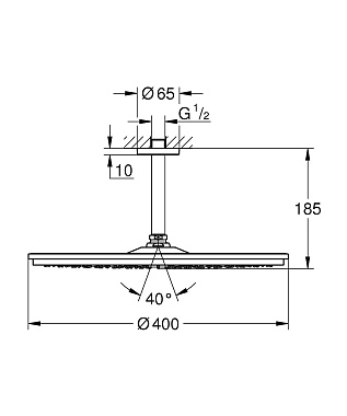 Верхний душ GROHE Rainshower Cosmopolitan 400 26256000 хром