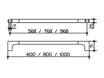 Полотенцедержатель Keuco Edition 400 11501010800 хром 80см