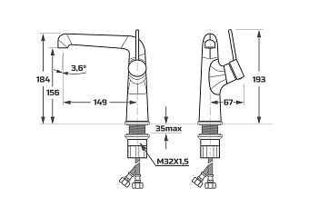 Смеситель для раковины Maxonor PL1094-16 золотой