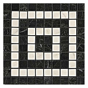 Керамическая мозаика Atlas Concord Италия Marvel ADRI Noir/Cremo Angolo Mosaico 18,5х18,5см 0,137кв.м.