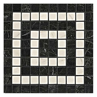Керамическая мозаика Atlas Concord Италия Marvel ADRI Noir/Cremo Angolo Mosaico 18,5х18,5см 0,137кв.м.