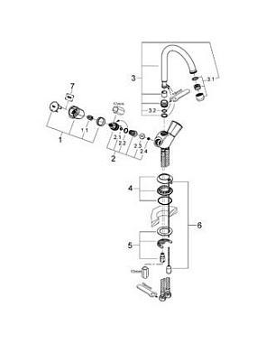 Смеситель для раковины GROHE Costa L 21374001 хром