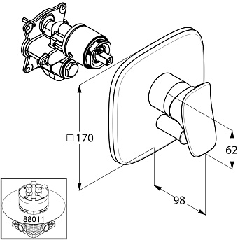 Смеситель для душа KLUDI Ambienta 536550575 хром