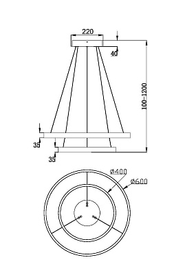 Светильник подвесной Maytoni Rim MOD058PL-L55BS3K 122Вт LED