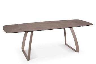 Кухонный стол раскладной AERO 88х140х76см закаленное стекло/керамика/сталь Latte