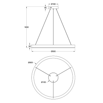 Светильник подвесной Maytoni Saturno MOD415PL-L60BS4K 60Вт LED