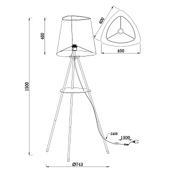 Торшер Maytoni Comfort MOD008FL-01N 40Вт E27
