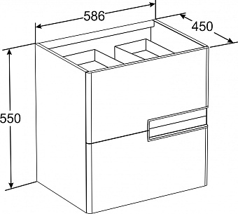 Тумба под раковину подвесная ROCA Victoria Nord Z.RU93.0.273.0 45х58,6х55см