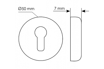 Накладка под цилиндр MORELLI LUXURY LUX-KH-R CSA матовый хром
