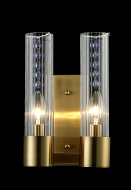 Бра CRYSTAL LUX OTONO OTONO AP2 BRASS/TRANSPARENTE 80Вт E14
