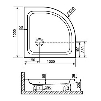 Душевой поддон RGW Acryl 16180400-11 STYLE P 100х100см