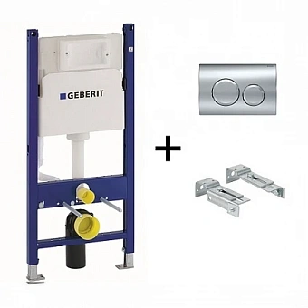 Комплект для установки подвесного унитаза GEBERIT Duofix Delta 458.134.21.2 с панелью смыва синий