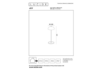 Настольная лампа Lucide JOY 15500/02/53 1,5Вт LED