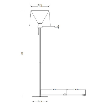 Торшер для чтения Maytoni Farel Z001FL-L3W-1B 60Вт E27