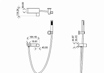 Смеситель для ванны Boheme Stick 123-BB.2 чёрный