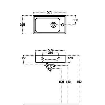 Тумба с раковиной AQUANET Лидс 213042 26,5х50,5х66см
