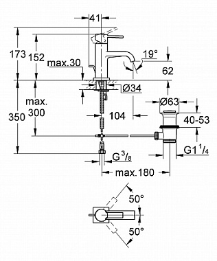 Смеситель для раковины GROHE Allure 32757000 хром