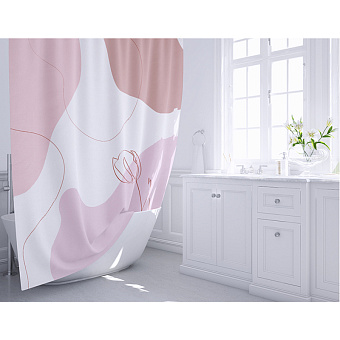 Шторка для ванной FIXSEN Design FX-2514 200х180см розовый