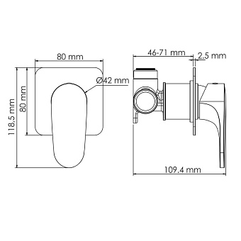 Смеситель для душа WASSERKRAFT Neckar 2100 2151 золотой