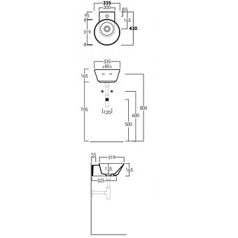 Раковина подвесная SIMAS Wave WA05 bi*1 33,5х43см
