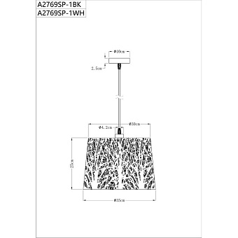 Светильник подвесной Arte Lamp CELESTA A2769SP-1BK 60Вт E27