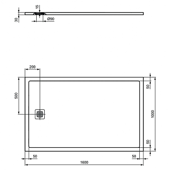 Душевой поддон IDEAL STANDARD ULTRAFLAT S K8319FV 100х160см
