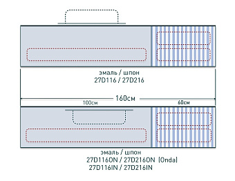 Тумба под раковину подвесная SALINI DOMINO 27D216 160х50х40см