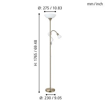 Торшер для чтения EGLO UP 2 82844 85Вт E14/E27