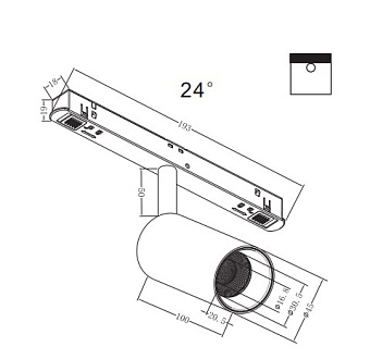 Магнитный трековый светильник Maytoni Focus LED TR032-2-5W4K-S-B 5Вт LED чёрный