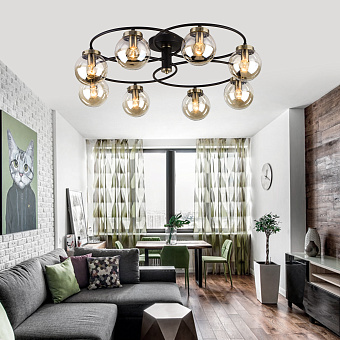 Светильник потолочный Eurosvet Link 70104/6 черный 60Вт E14