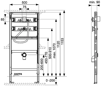Инсталляция для писсуара Tece TECEprofil 9.320.008