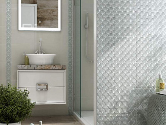 Настенная плитка KERAMA MARAZZI 6376 голубой структура 25х40см 1,1кв.м. глянцевая