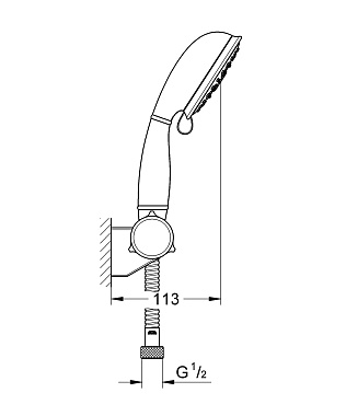 Душевой гарнитур GROHE Tempesta New Rustic 27805001 хром