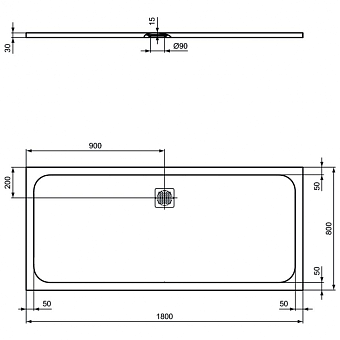 Душевой поддон IDEAL STANDARD ULTRAFLAT S K8304FV 80х180см